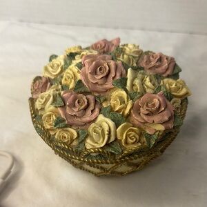 1993 Dezine Hand-Painted Decorative Trinket Box